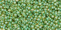 (image for) TOHO 15/o Round Seed Bead-Teal Lined Topaz Transparent. 15T380